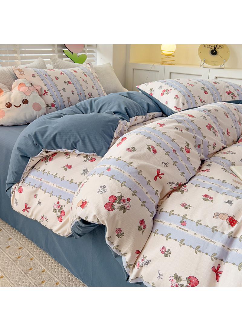 Pure Cotton Washable Bed Sheet And Duvet Cover Set