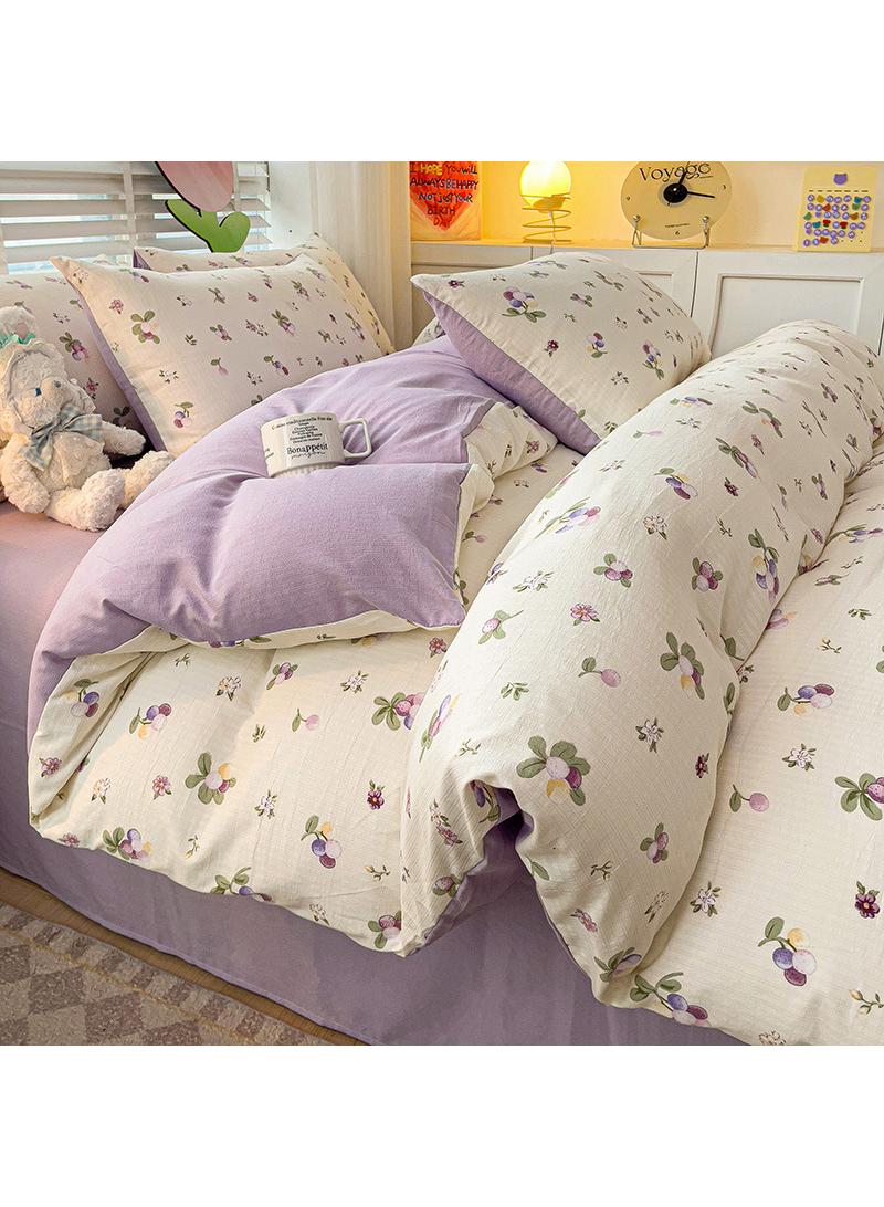 Pure Cotton Washable Bed Sheet And Duvet Cover Set