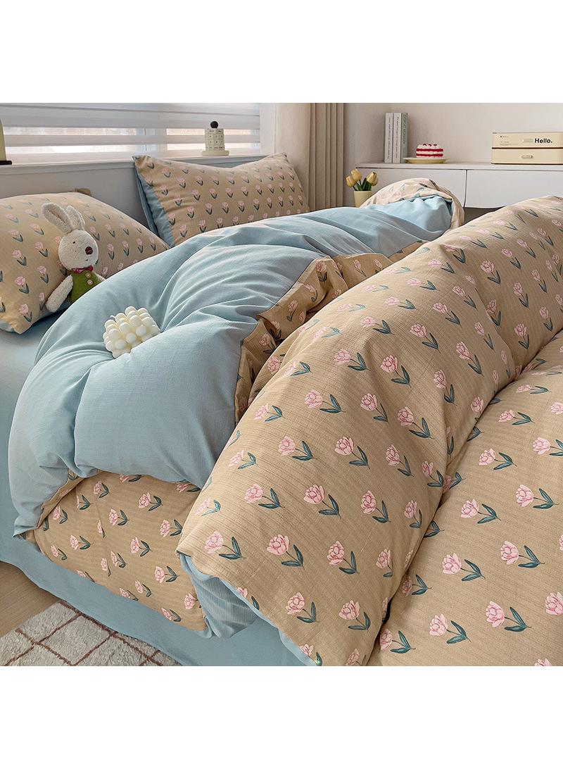 Pure Cotton Washable Bed Sheet And Duvet Cover Set