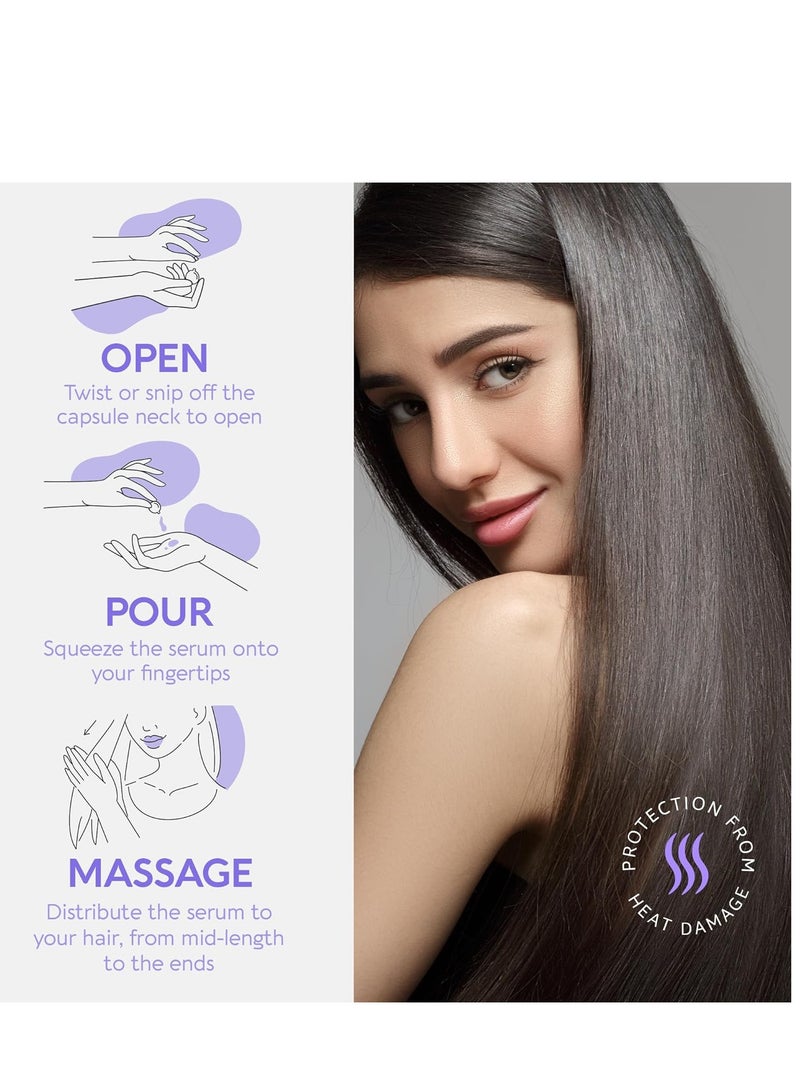 MAREE Hair Serum for Frizzy and Damaged Hair - Keratin Styling & Moisturizing Oil Capsules with Avocado, Jojoba & Argan Oil - Leave-in Anti Frizz Hair Serum Vitamins A, E & B5, Gotas Para El Cabello
