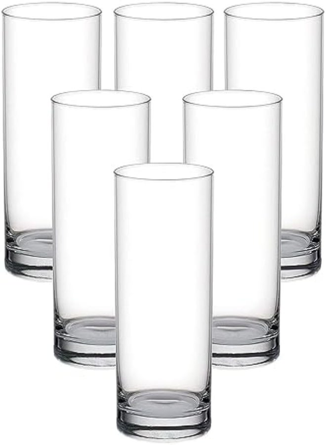 Ocean Fin Line Hi Ball Glass, Set Of 6, Clear, 280 Ml, B01210, Highball Glass, Tall Glass, Beverage Glass, Long Drink Glass, Water Glass, Juice Glass