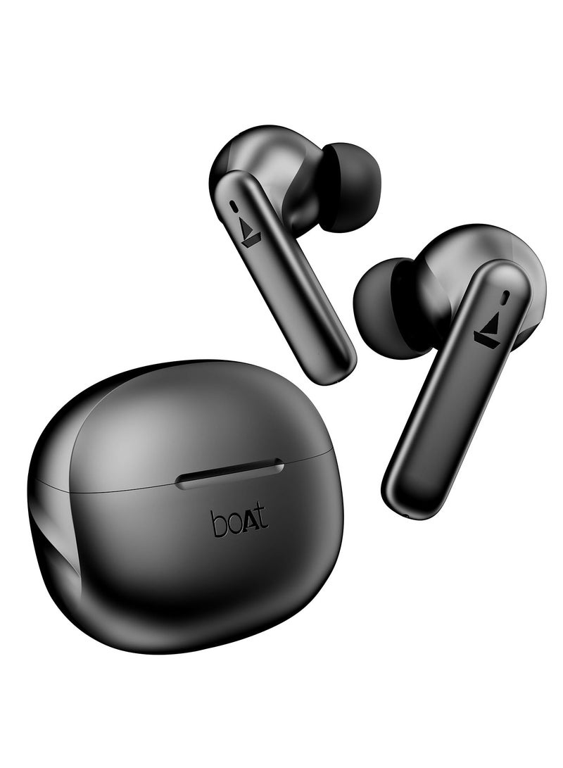 Airdopes 170 TWS Earbuds With 50H Playtime, Quad Mics ENx Tech, Low Latency Mode, 13mm Drivers, ASAP Charge, IPX4, IWP, Touch Controls & Btv 5.3 Classic Black