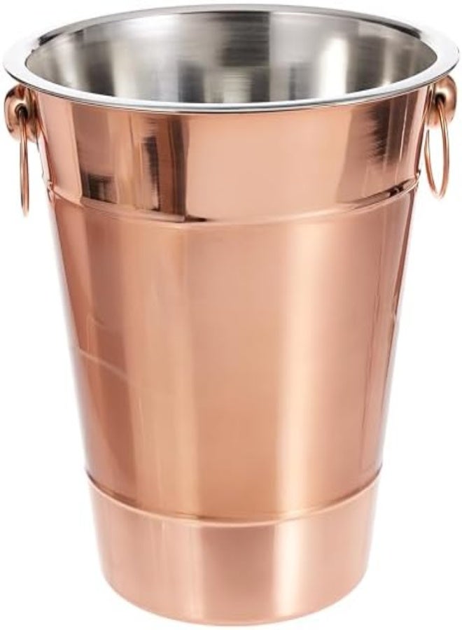 Kedge Stainless Steel Copper Finish Champagne Bucket 2 Ribbed With Side Kadi