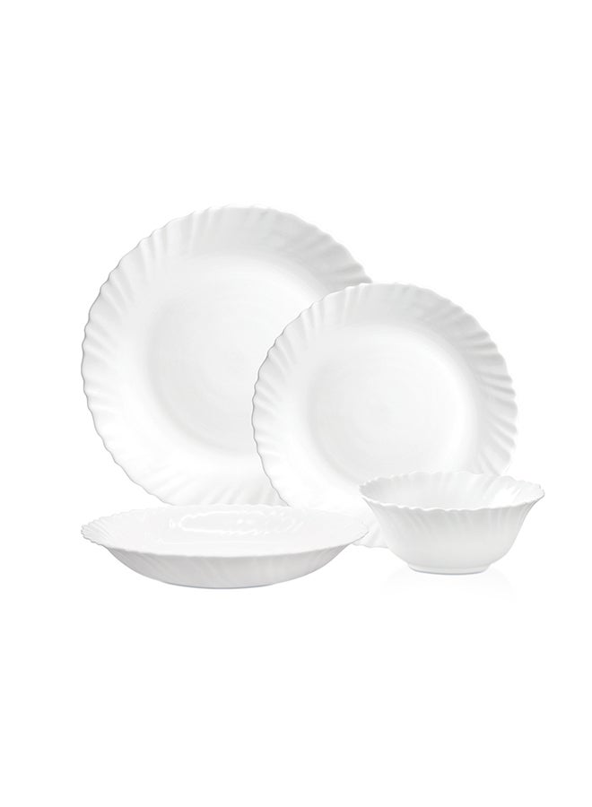 Royalford 16 Piece Classic Opalware Dinner Set- RF12397/ Includes Dinner, Deep and Dessert Plates and Serving Bowls/ Dishwasher-Safe, Freezer and Microwave Safe/ Chip-Resistant and Food-Grade Multicolor