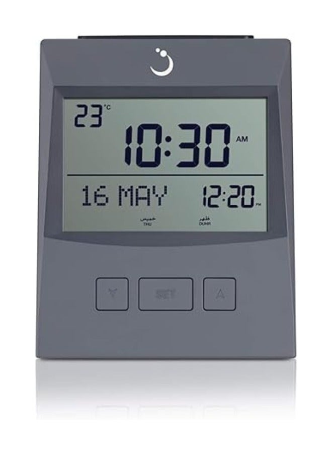 ALFAJR Digital Azan Table Clock-Ramadan Clock-Islamic Azan Clock CS-13| Alarm Table Clock with Worldwide Prayer times and Multiple Azan Sounds By Lukadah