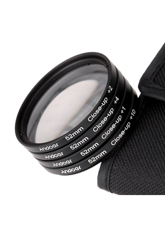 52mm Macro Close-Up Filter Set +1 +2 +4 +10 with Pouch for Nikon D7200 D5200 D3200 D3100 Canon Sony Pentax DSLRs