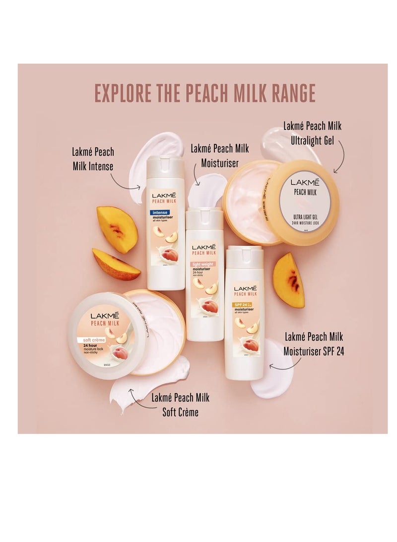 LAKMÉ Peach Milk Soft Crème Moisturizer for Face 100 g Daily Lightweight Whipped Cream with Vitamin E for Soft  Glowing Skin  Non Oily 24h Moisture  Pack of 2