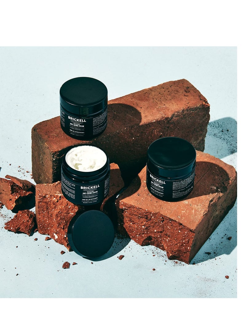 Brickell Men's Revitalizing Anti-Aging Cream For Men, Face Moisturizer For Face To Reduce Fine Lines and Wrinkles, Natural and Organic Anti Wrinkle Night Face Cream, 2 Ounce, Scented