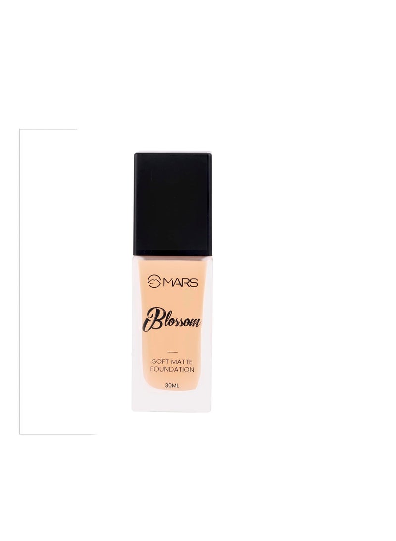 MARS Blossom Soft Matte Full Coverage Foundation For All Skin Types Lotion For All Skin Types Blendable And Buildable Flawless Base Face Makeup 30 Ml 03 Warm Nude  Pack Of 1
