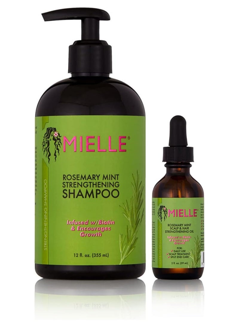 Rosemary Mint Strengthening Shampoo Scalp & Hair Strengthening Oil Gift Set