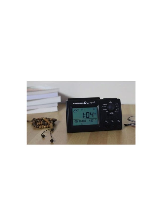 Digital Azan Table Alarm Clock Black 15x9.5cm