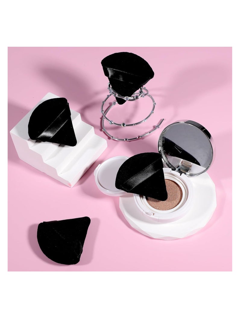 Pimoys 6 Pieces Powder Puff Face Soft Triangle Makeup Puff for Loose Powder Mineral Powder Body Powder Velour Cosmetic Foundation Blender Sponge Beauty Makeup Tools(Black)