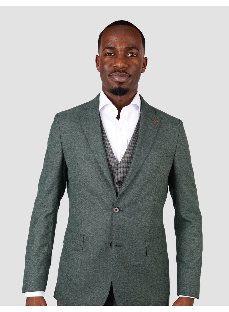 DS Damat Slim Fit Green 3 Pc Suit