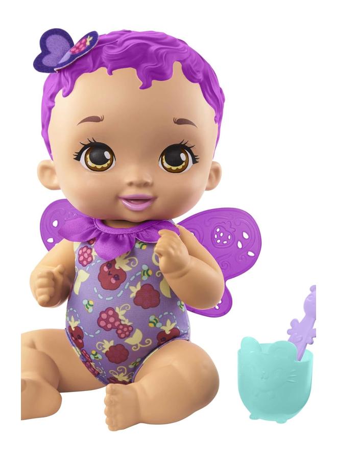 My Garden Baby My Garden Baby Berry Hungry Baby Butterfly Doll (30-cm / 12-in), Raspberry-Scented with Color-Change Spoon & Cup, Great Gift for Kids Ages 2Y+
