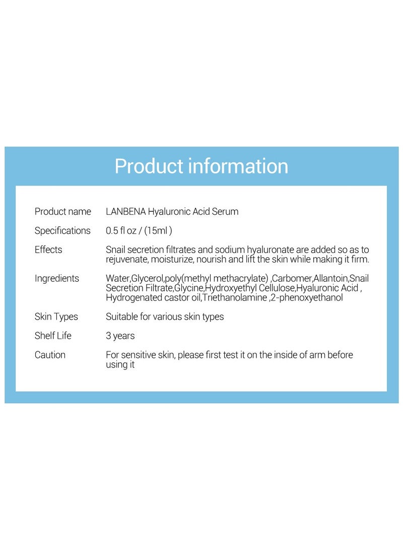 LANBENA Hyaluronic Acid Serum Vitamin C Serum Six Peptides Serum  Gold Anti aging