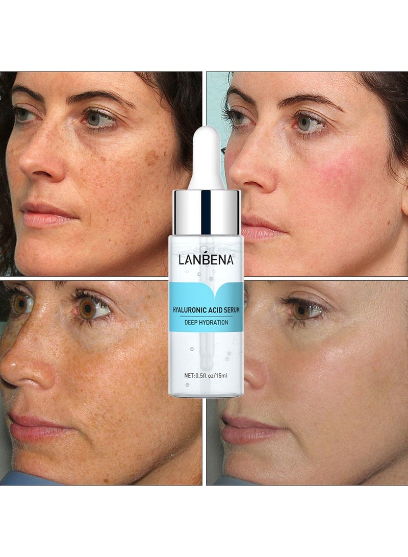 LANBENA Hyaluronic Acid Serum Vitamin C Serum Six Peptides Serum  Gold Anti aging