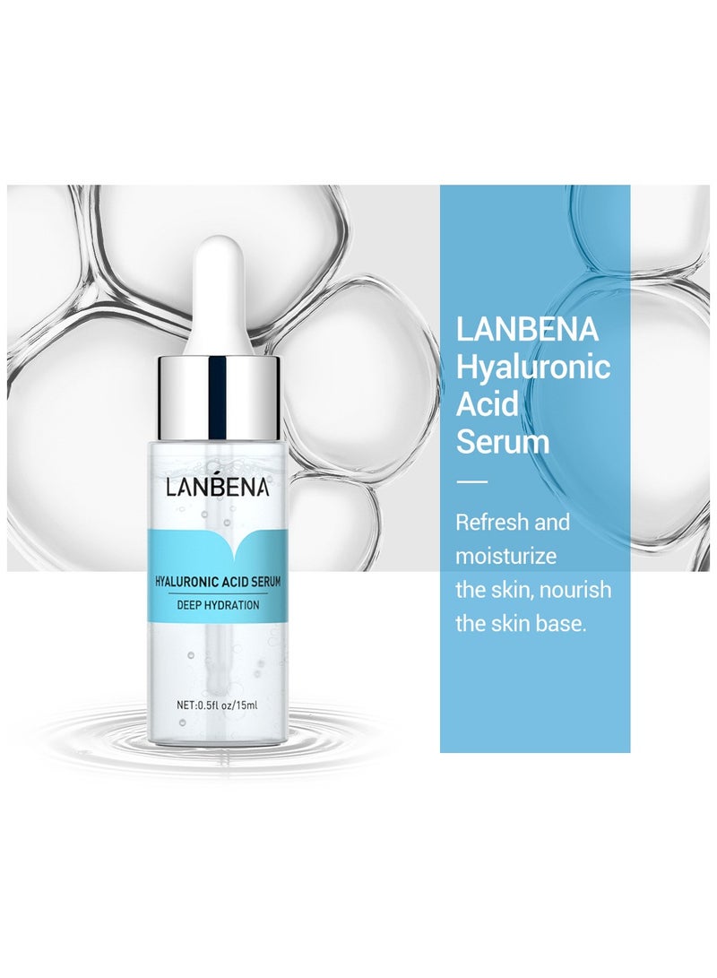 LANBENA Hyaluronic Acid Serum Vitamin C Serum Six Peptides Serum  Gold Anti aging