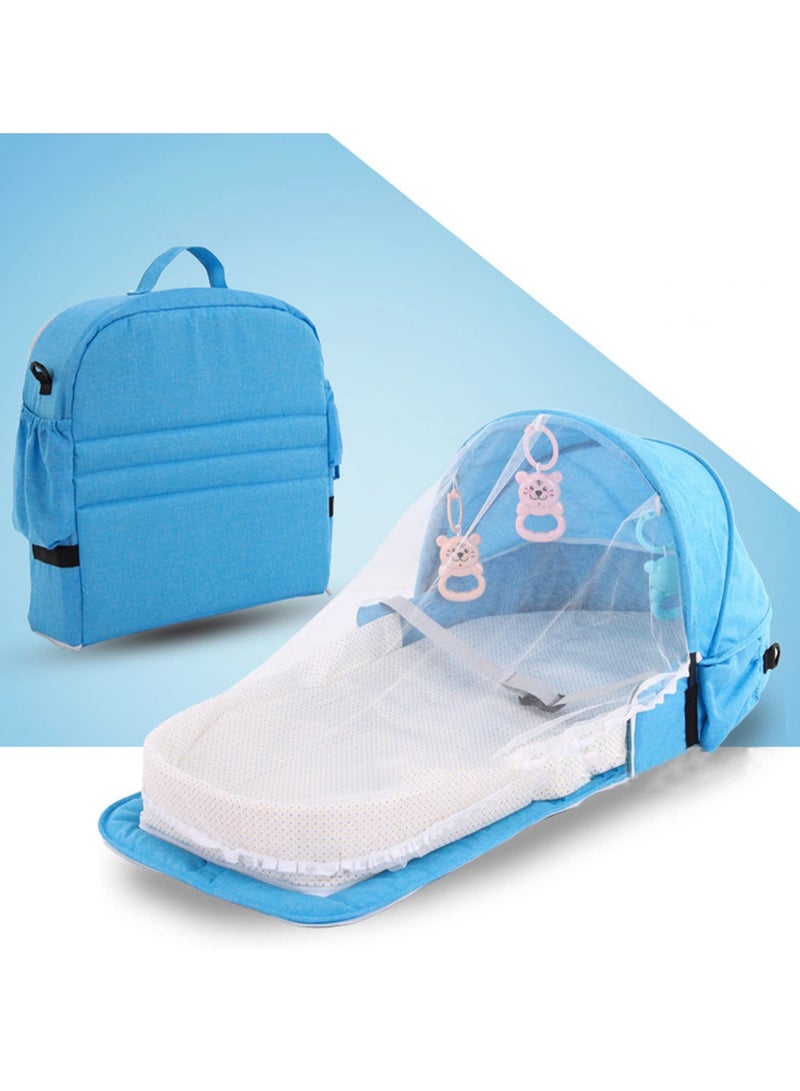 Portable Baby Bed Travel Bassinet Foldable Infant Crib, Detachable Cotton Cover Baby Cots for Newborn, Toddlers Easy to carry