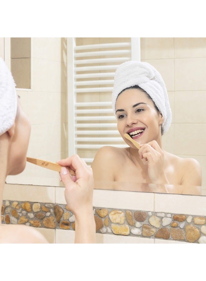 Bamboo Toothbrush (4 Pack) with Travel Case & Charcoal Dental Floss | BPA Free Soft Bristles | Eco-Friendly, Natural Bamboo Toothbrush Set | Biodegradable & Compostable Wooden Toothbrushes