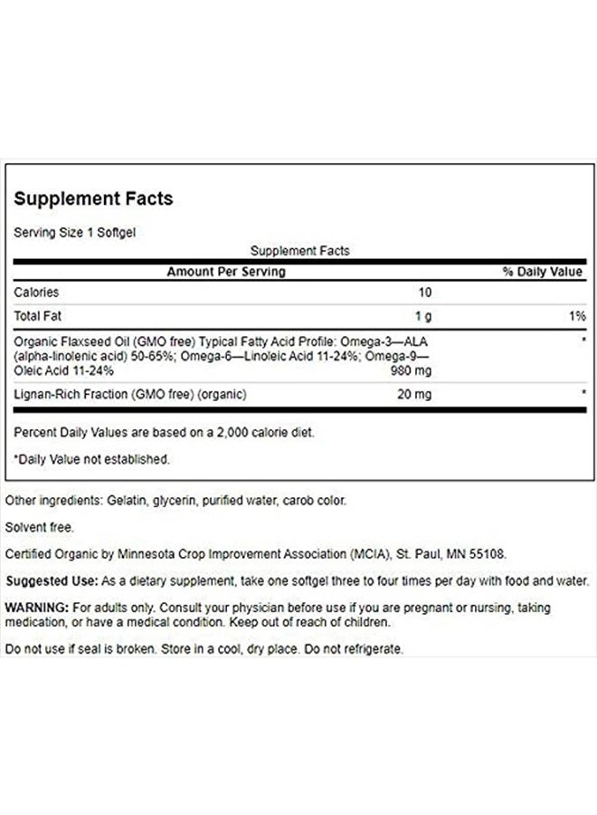 Flaxseed Oil High Lignan (Omegatru) 200 Sgels