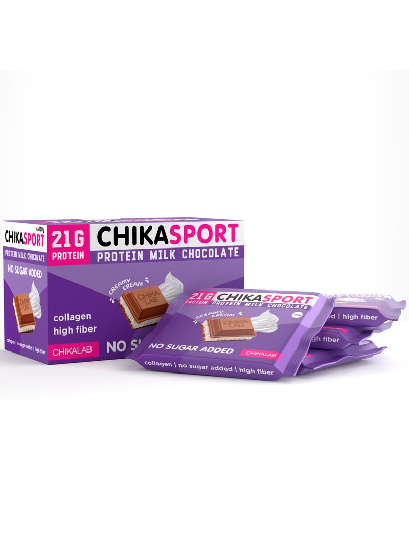 CHIKASPORT Collagen Protein Milk Chocolate with Creamy Cream 4x100g