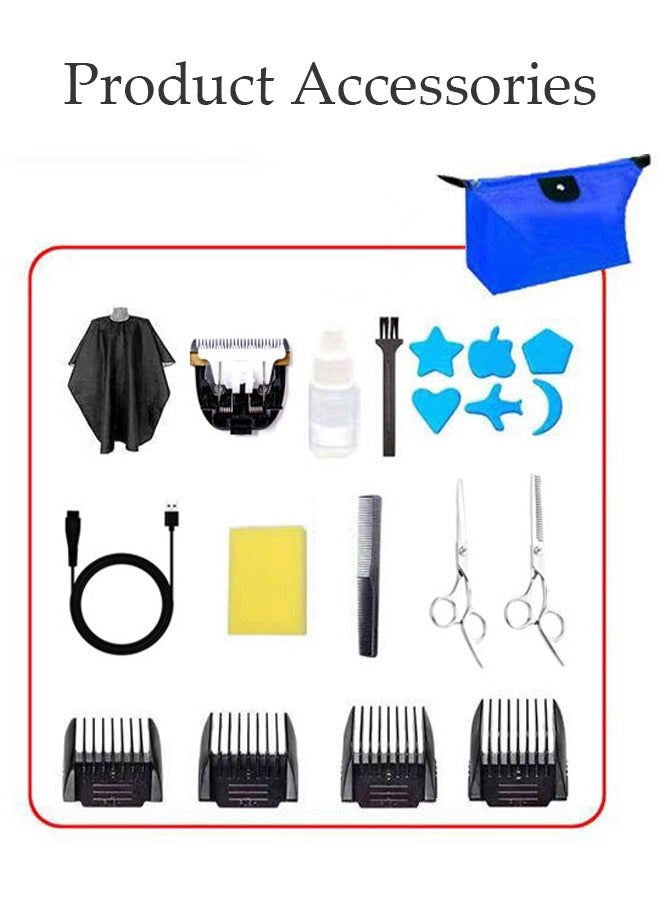 Smart Hair Clippers Electric with 4 Kinds of Positioning Combs Turbo Motor Hair Cutting Kit Pro Mens Clippers, Cordless Rechargeable Hair Trimmer Set Professional Barbers Grooming Kit