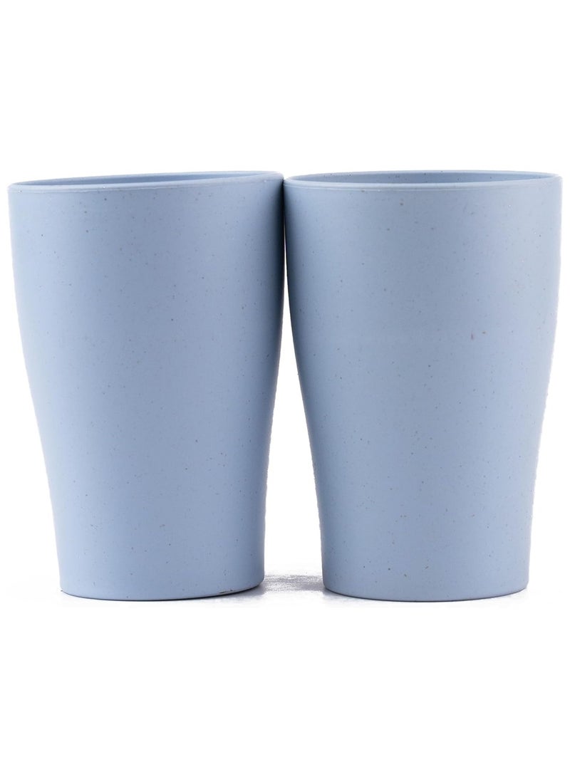 Wheat Straw Unbreakable Cup Set of 2-300ML, Lightweight, Eco-Friendly Chai Cup Set, Reusable, Freezer and Microwave Safe Coffee Cup for Tea, Juice, Water & Soda Serving (Sky Blue)