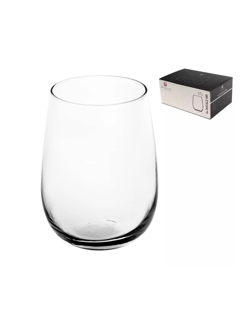 Borgonovo Ducale 490ML Stemless Glass Large, Set Of 6