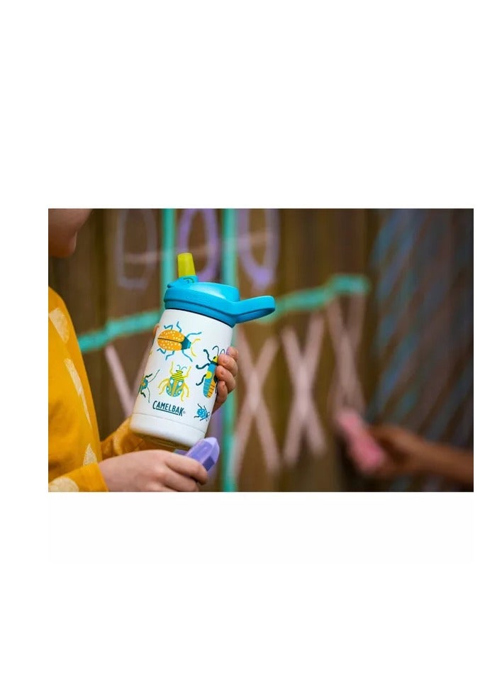 CamelBak Eddy+ Kids 12 oz Bottle, Insulated Stainless Steel with Straw Cap - Leak Proof When Closed,Bugs!