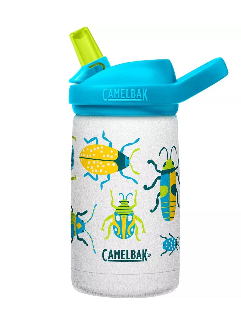 CamelBak Eddy+ Kids 12 oz Bottle, Insulated Stainless Steel with Straw Cap - Leak Proof When Closed,Bugs!