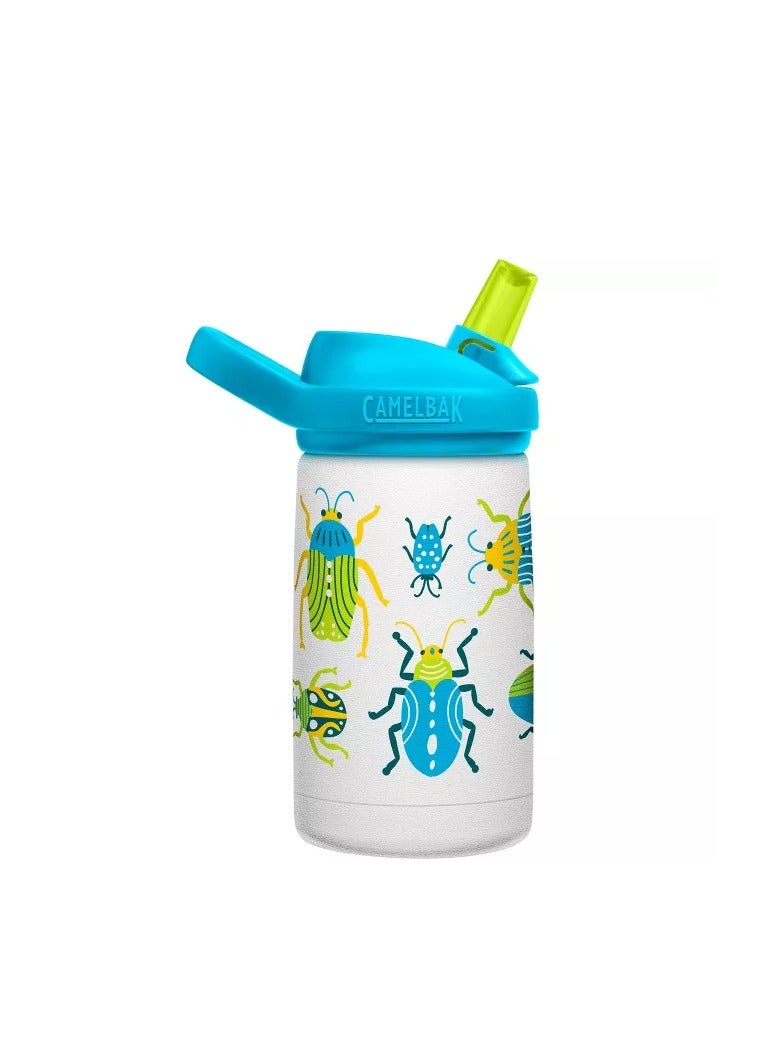 CamelBak Eddy+ Kids 12 oz Bottle, Insulated Stainless Steel with Straw Cap - Leak Proof When Closed,Bugs!