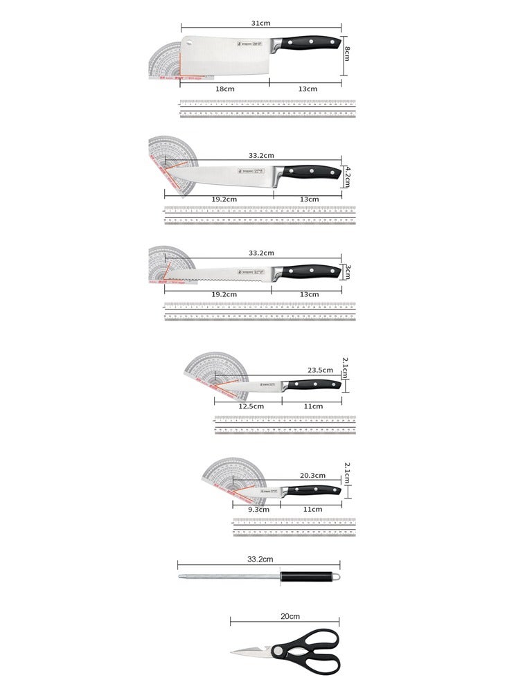 8 Piece Stainless Steel Knife Set