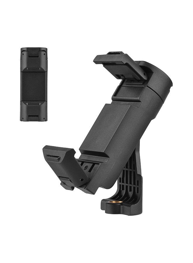 Universal Phone Holder Foldable Adjustable Rotatable Phone Clip Tripod Mount with 1/4 Inch Screw Hole Cold Shoe Mount for Tripod Microphone