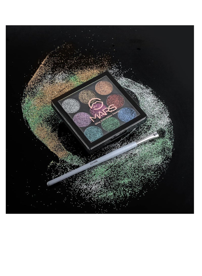 MARS Bling It On Glitter Eyeshadow Palette Shimmery Finish   01  Multicolor