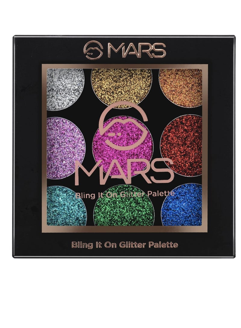 MARS Bling It On Glitter Eyeshadow Palette Shimmery Finish   01  Multicolor