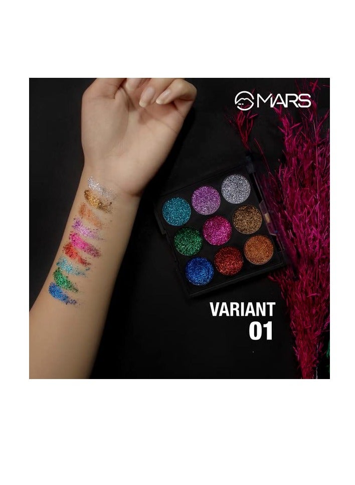 MARS Bling It On Glitter Eyeshadow Palette Shimmery Finish   01  Multicolor