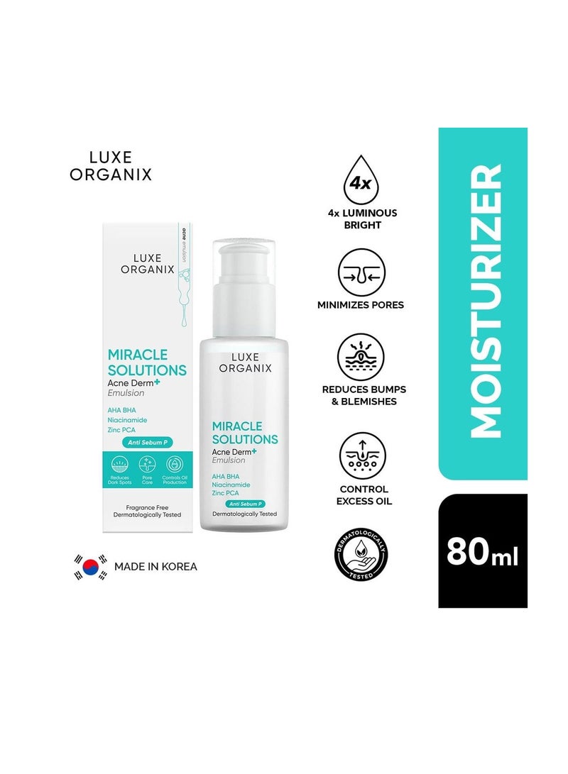 Luxe Organix Miracle Solutions AHA/BHA Acne Derm+ Emulsion 80ml