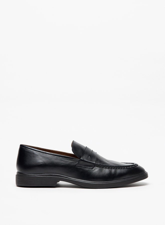 Men's Solid Slip-On Leather Loafers
