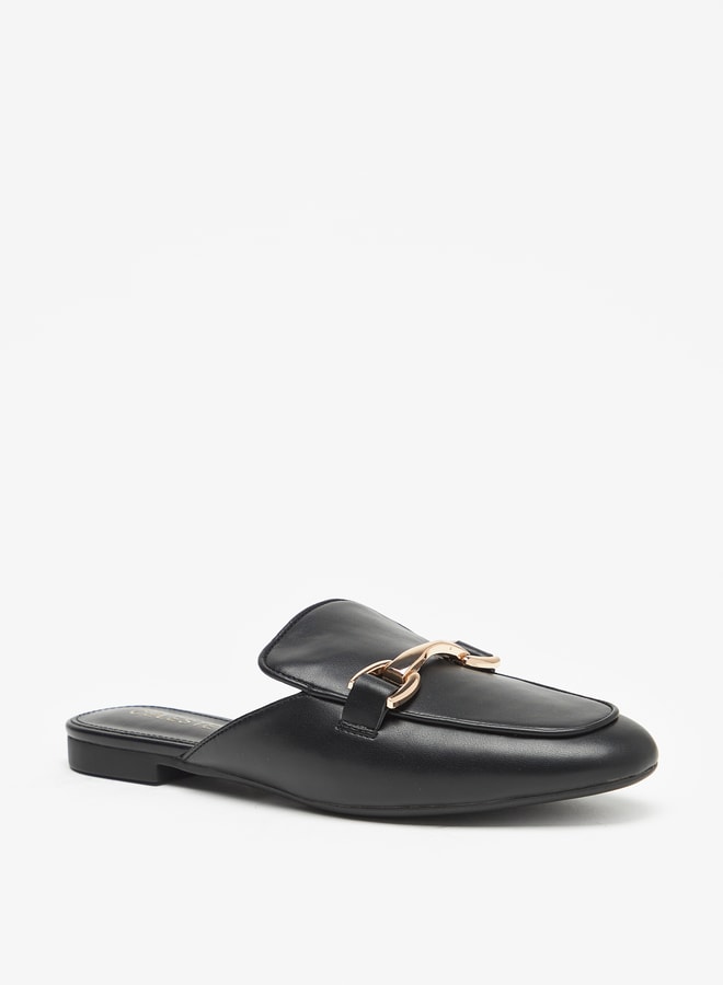 Women Slip On Mules with Metallic Accent