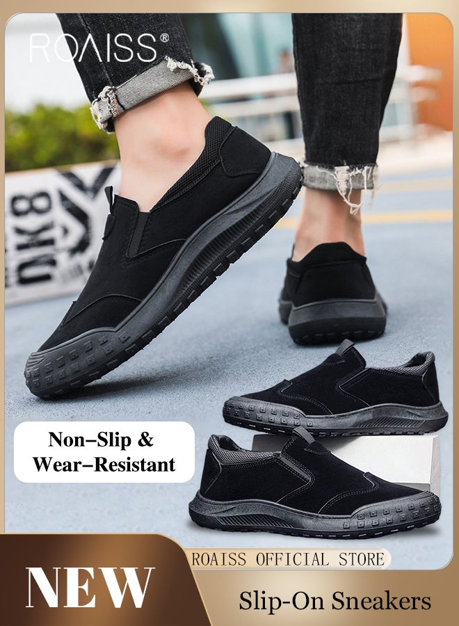 Minimalist Lightweight Sneakers for Men Breathable Soft Sole Anti Slip Shock Absorption Outdoor Sports Driving Shoes Mens Casual Low Top Elastic Wear Resistant Running Shoes