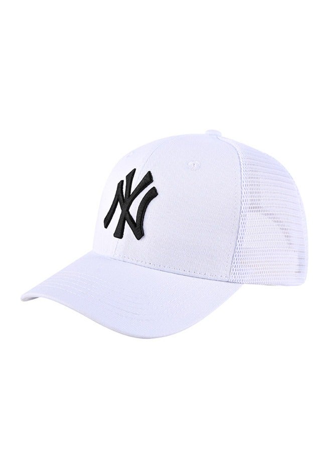 New Era 9Fort New York Yankees Baseball Hat Duck billed Hat Pointed Hat Sun Hat Pure Cotton Breathable Mesh Panel Men's and Women's Hat Baseball Outdoor White