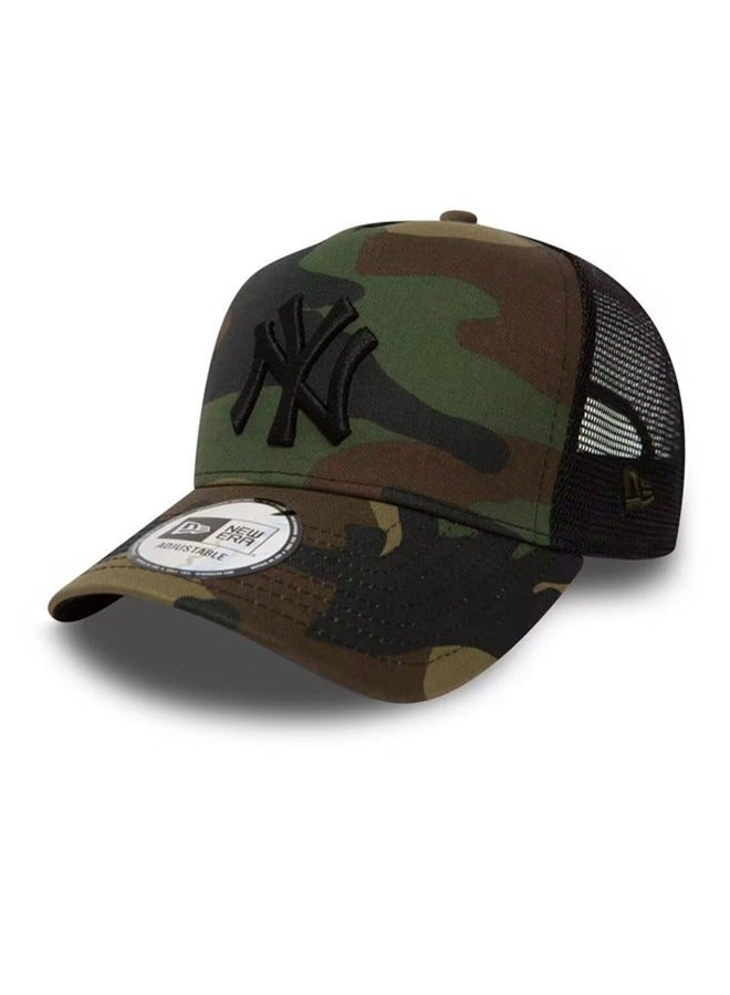 New Era 9Fort New York Yankees Baseball Hat Duck billed Hat Pointed Hat Sun Hat Pure Cotton Breathable Mesh Panel Men's and Women's Hat Baseball Outdoor Camo Color