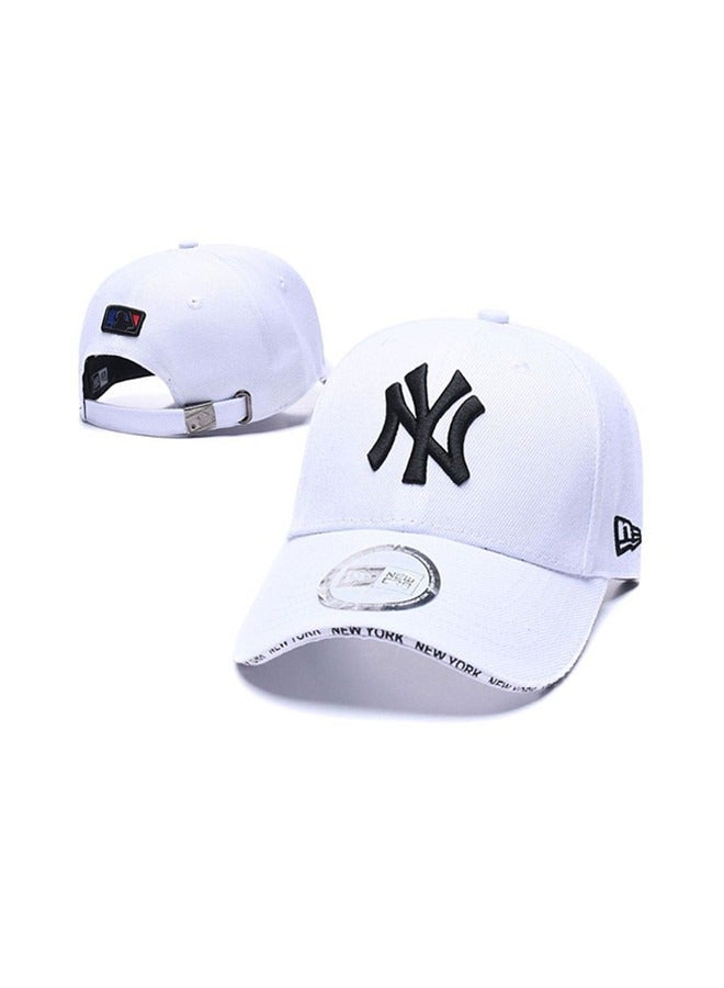 New Era 9Fort New York Yankees Baseball Hat Duck billed Hat Pointed Hat Sun Hat Pure Cotton Men's and Women's Hat Baseball Outdoor white
