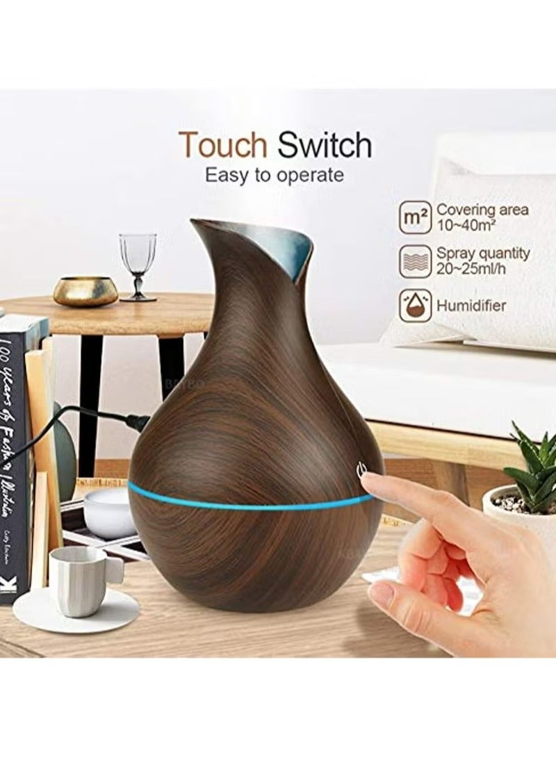 Essential Oil Diffuser, USB Led Ultrasonic Aroma Oil Diffuser Humidifier With 7 Colors, Durable And Reliable Fragrance Diffuser Machine, Portable Cool Mist Humidifier For Home Office, (Light Brown)
