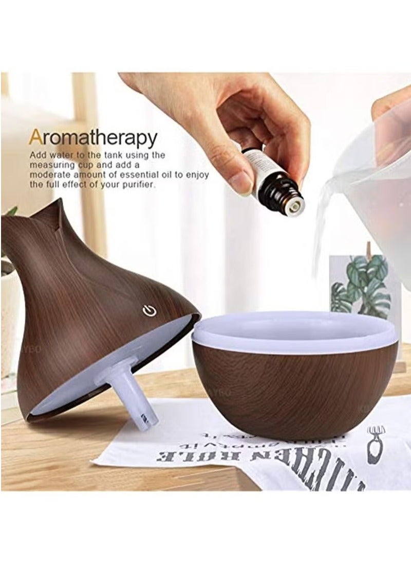 Essential Oil Diffuser, USB Led Ultrasonic Aroma Oil Diffuser Humidifier With 7 Colors, Durable And Reliable Fragrance Diffuser Machine, Portable Cool Mist Humidifier For Home Office, (Light Brown)