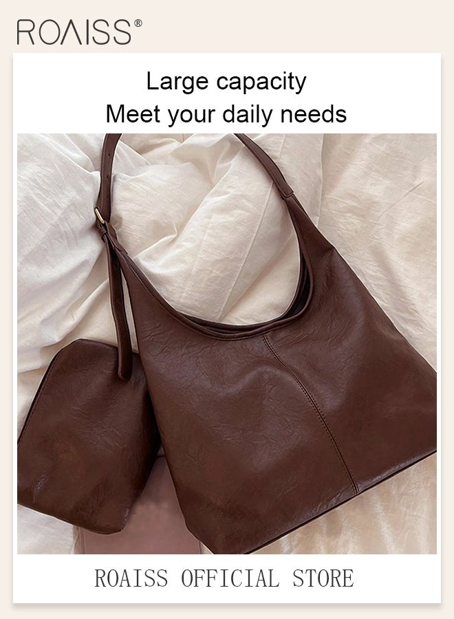 Casual Underarm Tote Bag for Women Fashionable and Versatile Large-Capacity Shoulder Commuter Bag Simple and High-End Handbag Convenient Magnetic Buckle Practical and Wear-Resistant