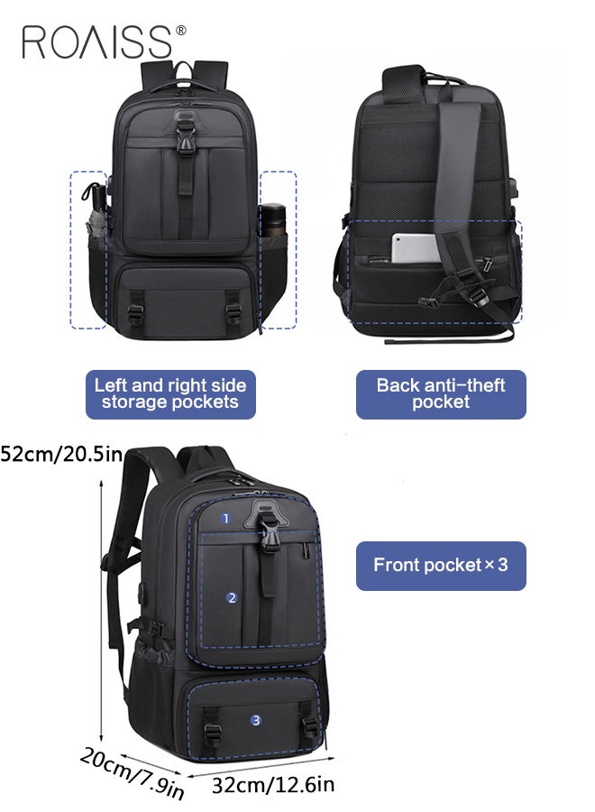 Unisex Multifunctional Travel Backpack Business Commuter Computer Bag with Multi Compartment Design External USB Charging Interface Weight Saving and Wear Resistant Hiking Bag