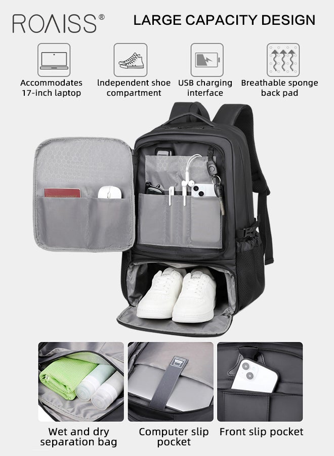 Unisex Multifunctional Travel Backpack Business Commuter Computer Bag with Multi Compartment Design External USB Charging Interface Weight Saving and Wear Resistant Hiking Bag