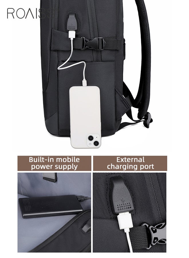 Multifunctional Travel Backpack for Men Double Layer Simple Business Commuter Computer Bag with Multi Compartment Design External USB Charging Interface Weight Saving and Wear Resistant