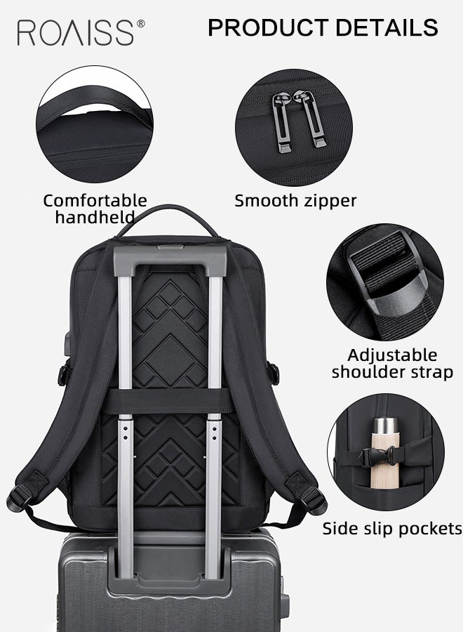 Multifunctional Travel Backpack for Men Double Layer Simple Business Commuter Computer Bag with Multi Compartment Design External USB Charging Interface Weight Saving and Wear Resistant